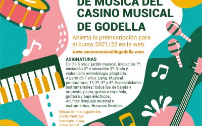 L’Escola de Música del Casino Musical de Godella obri les preinscripcions per al curs 2021/22